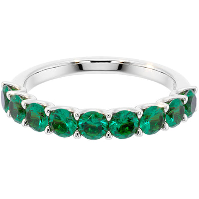 Peora Emerald half eternity ring band 14k Gold