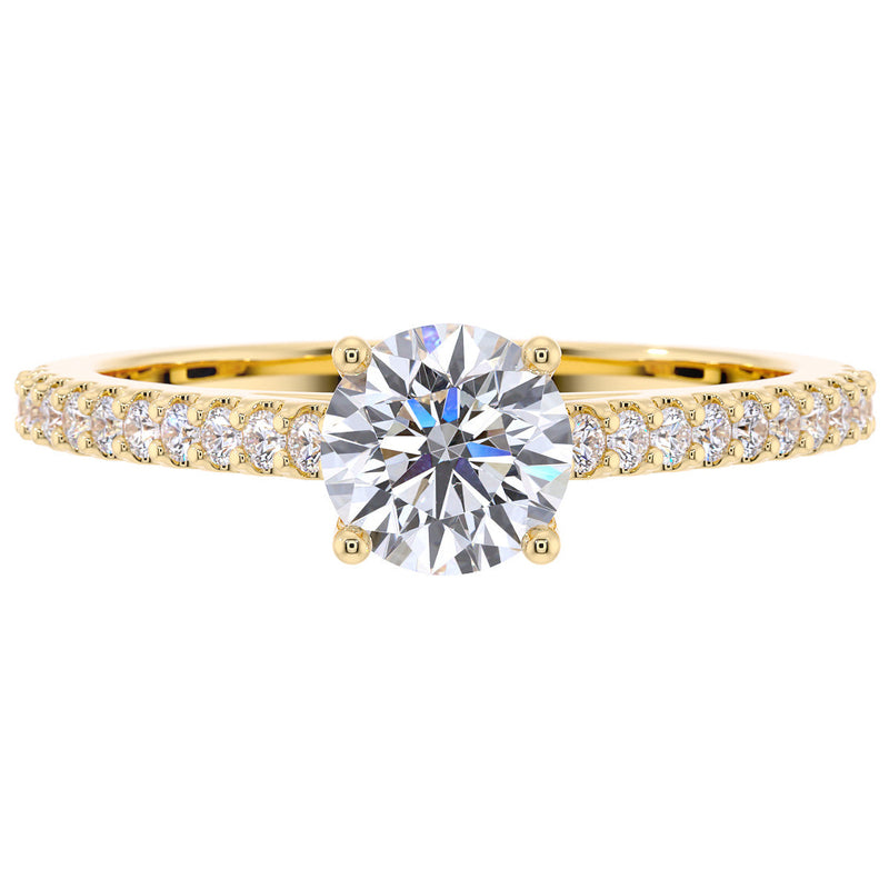 Peora Lab Grown Diamond Ring Solitaire 14 K Yellow Gold