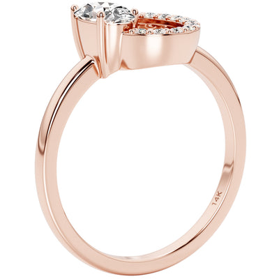 Peora Lab Grown Diamond Ring Oval Shape Ring 14K Rose Gold