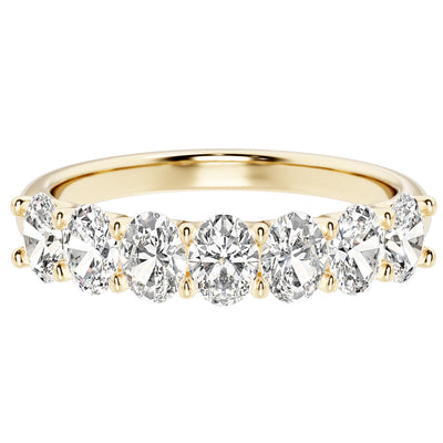 Oval Lab Grown Diamond 7-Stone Half-Eternity Ring Band in 14K Gold Sizes 4-10