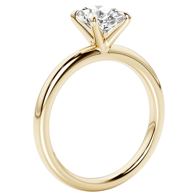 IGI Certified Oval Shape Lab Grown Diamond Solitaire Ring 14K Yellow Gold 1 Carat