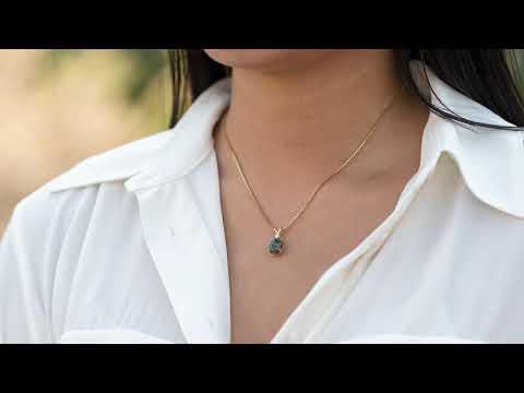 Video of Peora 14 Karat Yellow Gold Oval Shape Created Black Opal Diamond Pendant P9834. Includes a Peora gift box. Free shipping, 30-day returns, authenticity guaranteed. 