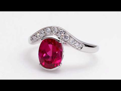 Video of Ruby Ring Sterling Silver Oval Shape 2.5 Carats SR10130. Includes a Peora gift box. Free shipping, 30-day returns, authenticity guaranteed. 