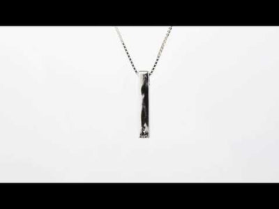 Video of Peora Lab Grown Diamond Vertical Bar Pendant Necklace in Sterling Silver.  Includes a Peora gift box. Free shipping, 45-day returns, authenticity guaranteed. SP12520