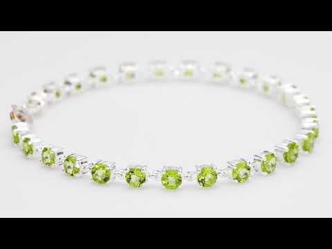 Video of Peridot Bracelet Sterling Silver Round Shape 7.25 Carats SB3674. Includes a Peora gift box. Free shipping, 30-day returns, authenticity guaranteed. 