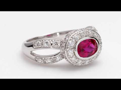 Video of Ruby Ring Sterling Silver Oval Shape 1 Carats SR9758. Includes a Peora gift box. Free shipping, 30-day returns, authenticity guaranteed. 